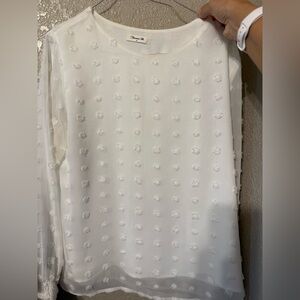 Elegant White Textured Women's Top